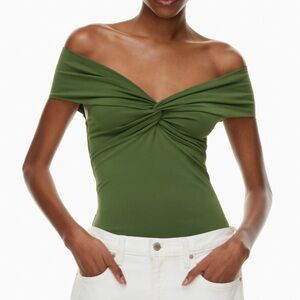 Elegant Off-Shoulder Green Top